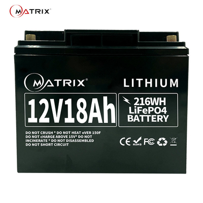 Bateria de lítio profunda recarregável 12.8v do ciclo 12v 18ah LiFePO4